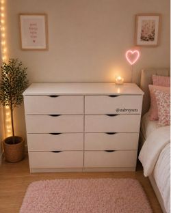 White 8 drawer dresser