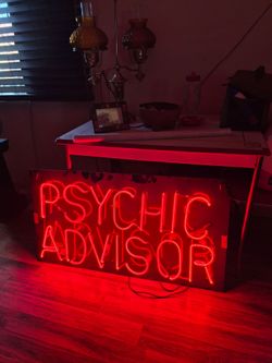 Big Real Neon Psychic Advisor Fortune Teller Sign Light Great for Halloween
