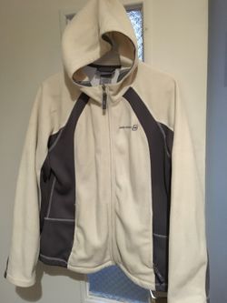 Sz. XL Cream/Gray Fleece Jacket by New Country