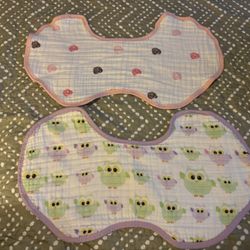 Set Of Two Extra Large Baby Burp Clothes 
