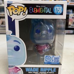 NEW IN HAND EXCLUSIVE Wade Ripple Elemental Funko Pop #1758 Disney Pixar Movies