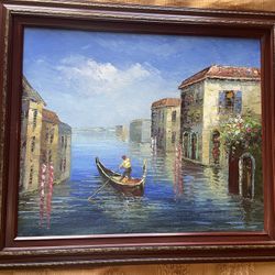 Oil Painting On Canvas With Wood Frame