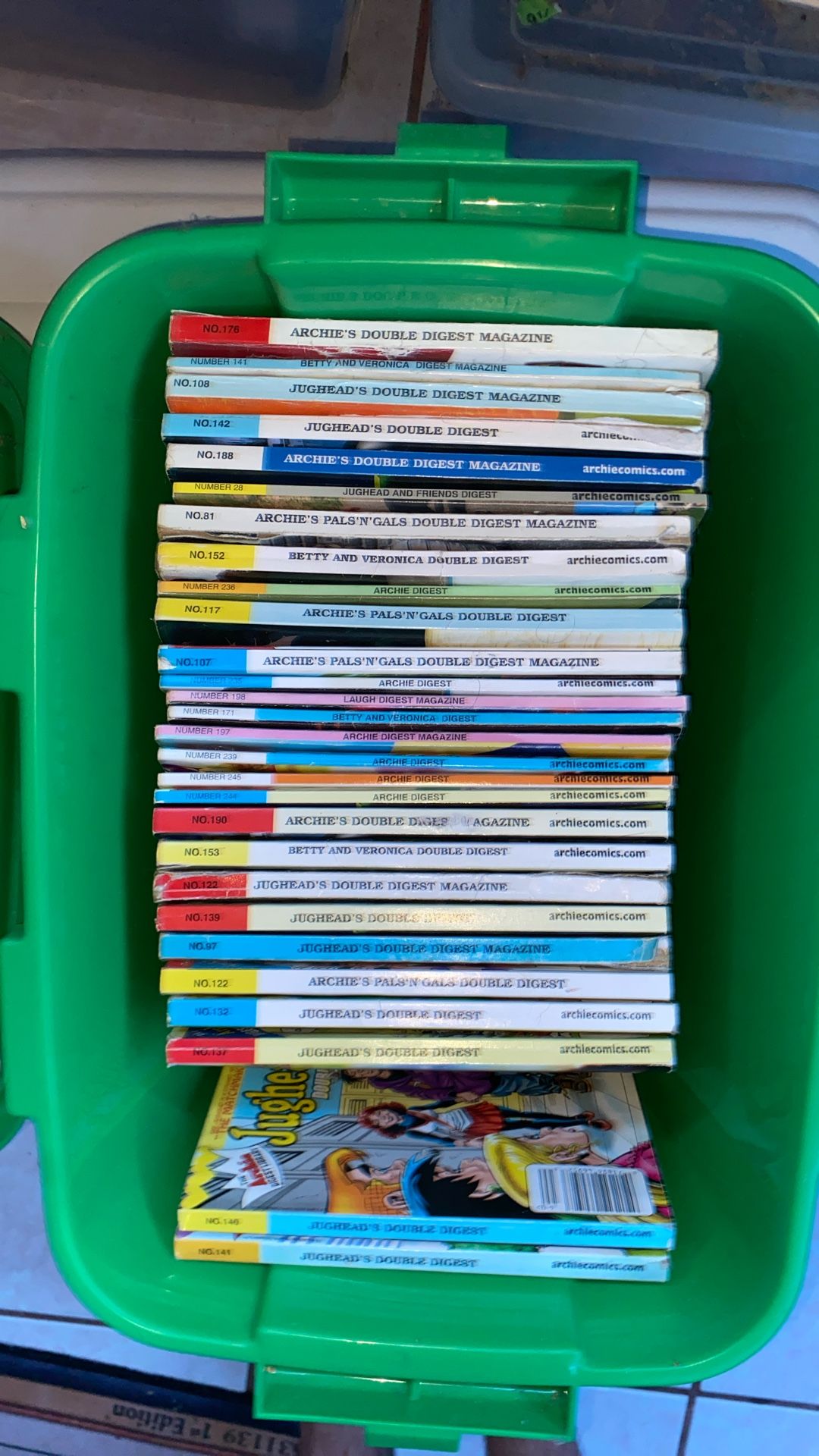 box of archie, betty and veronica. and jughead comics