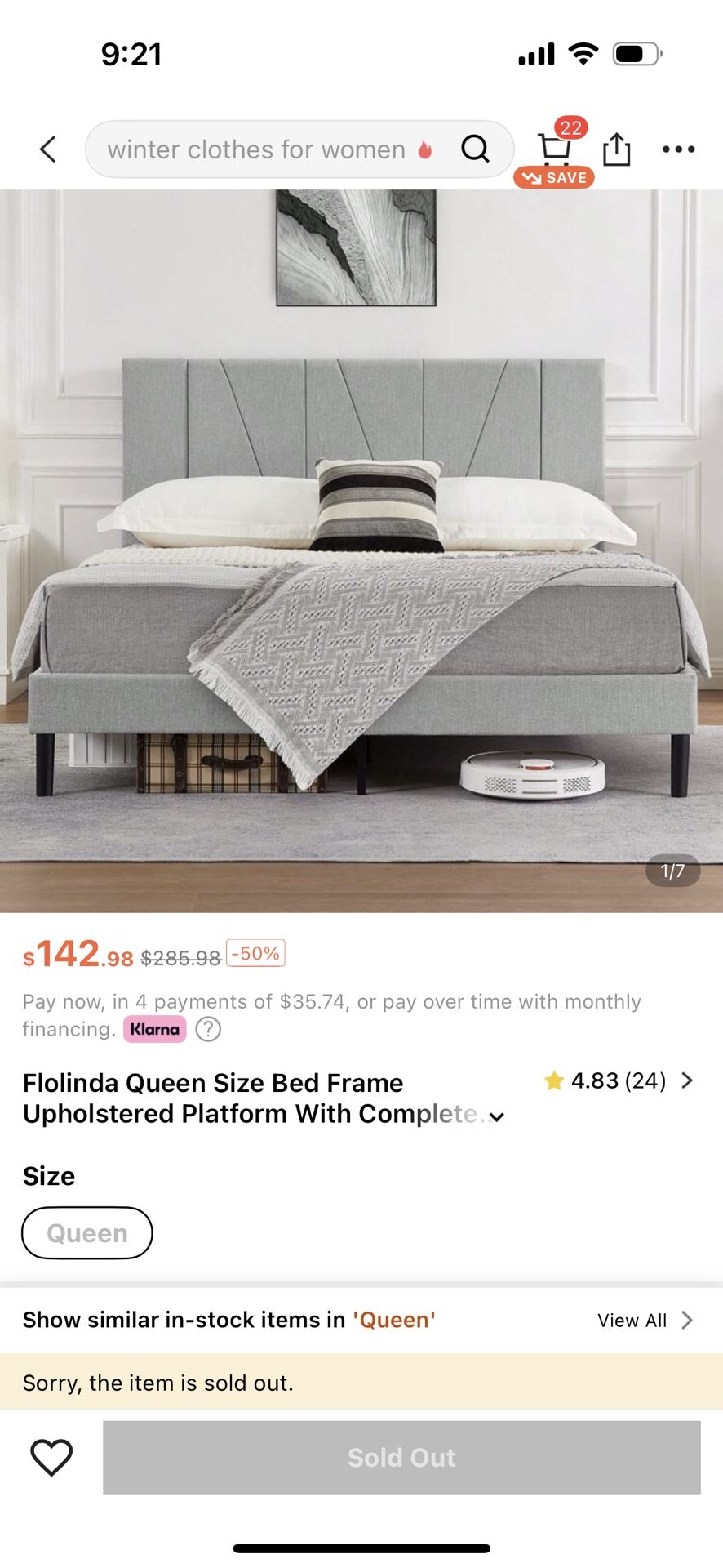 Gray Queen Size Bed Frame