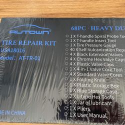 Tire Repair Kit - 68pc Heavy Duty Tire Plug Kit, Universal Tire Repair Tools