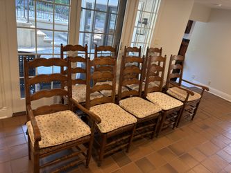 Set Of Wooden Dining Chairs (9 Chairs)