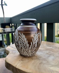 Vintage Handcrafted Studio Art Pottery MCM Vase HOSANNA