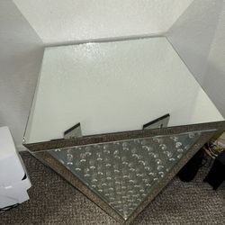 Silver Glass Corner Table