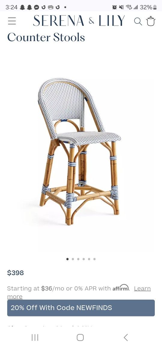 Serena And Lily Counter Stool