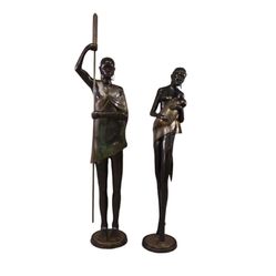 Life Size 6 Ft Tall African Bronze Sculpture 
