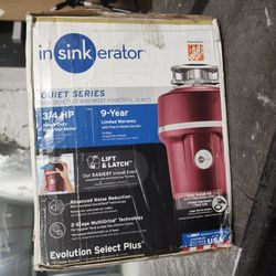 InSinkErator Evolution Select Plus 3/4 HP Quiet Series Garbage Disposal Red New