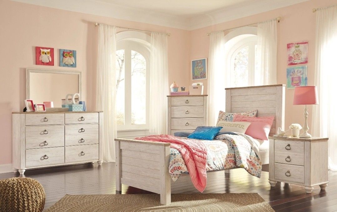 Willowton Whitewash Panel Youth Bedroom Set