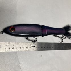 10”inch Handmade Wooden Glider, Swimbait In Midnight Trout Color, 4oz. Slow Sinking.