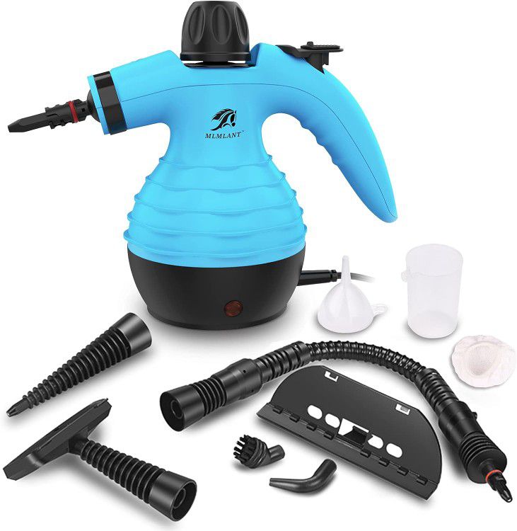 MLMLANT Handheld Steam Cleaner, Multipurpose Portable Upholstery Steamer with Safety Lock and 9 Accessory Kit for Carpet, Couch, Clothes, Mattress, Ca