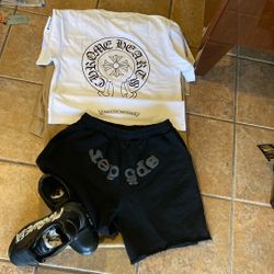 Short.  Sizes. L. 40 👕 Size S $40Shirt.  Shoes.$150.  