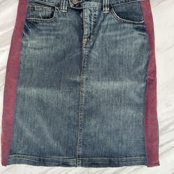 Jeans Skirt With Hand Embroidery 