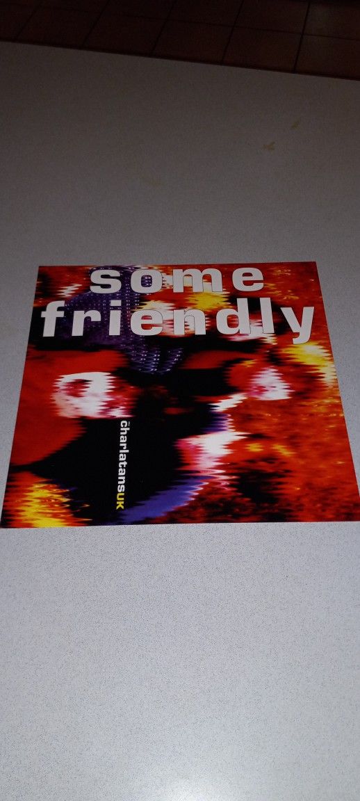 THE CHARLATANS SOME FRIENDLY DOUBLE SIDED COPY OF THE ALBUM COVER FOR DECOR/MANCAVE 