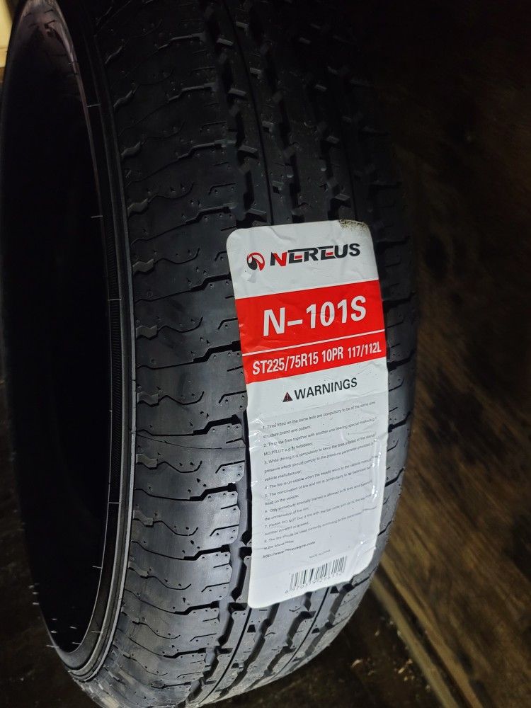 4 New ST 225-75-15 Nereus Load E 10ply 80 PSI 2830 lb Trailer Tires 225/75 R15 Inch Tire FREE Same Day Delivery Inland Empire Locations SALE
