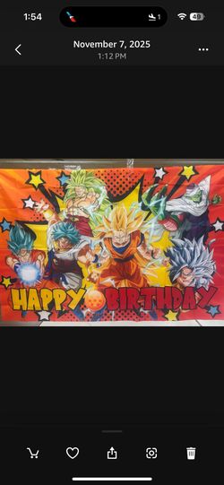 Dragon Ball Z Birthday Banner Backdrop