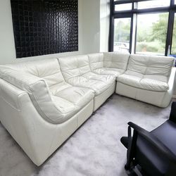 Free Delivery Z Gallerie White Leather Sectional Couch 