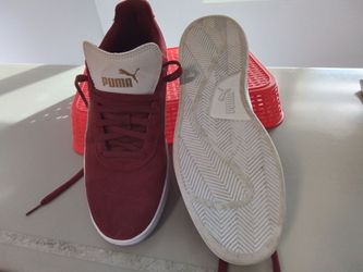 Puma Low-Top Sneakers Burgundy Suede Size 10