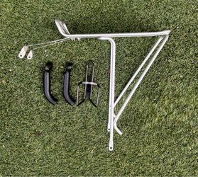 Bike Accessories Bundle / Rack, Bottle Holder, Handle Bar Ends (horns)