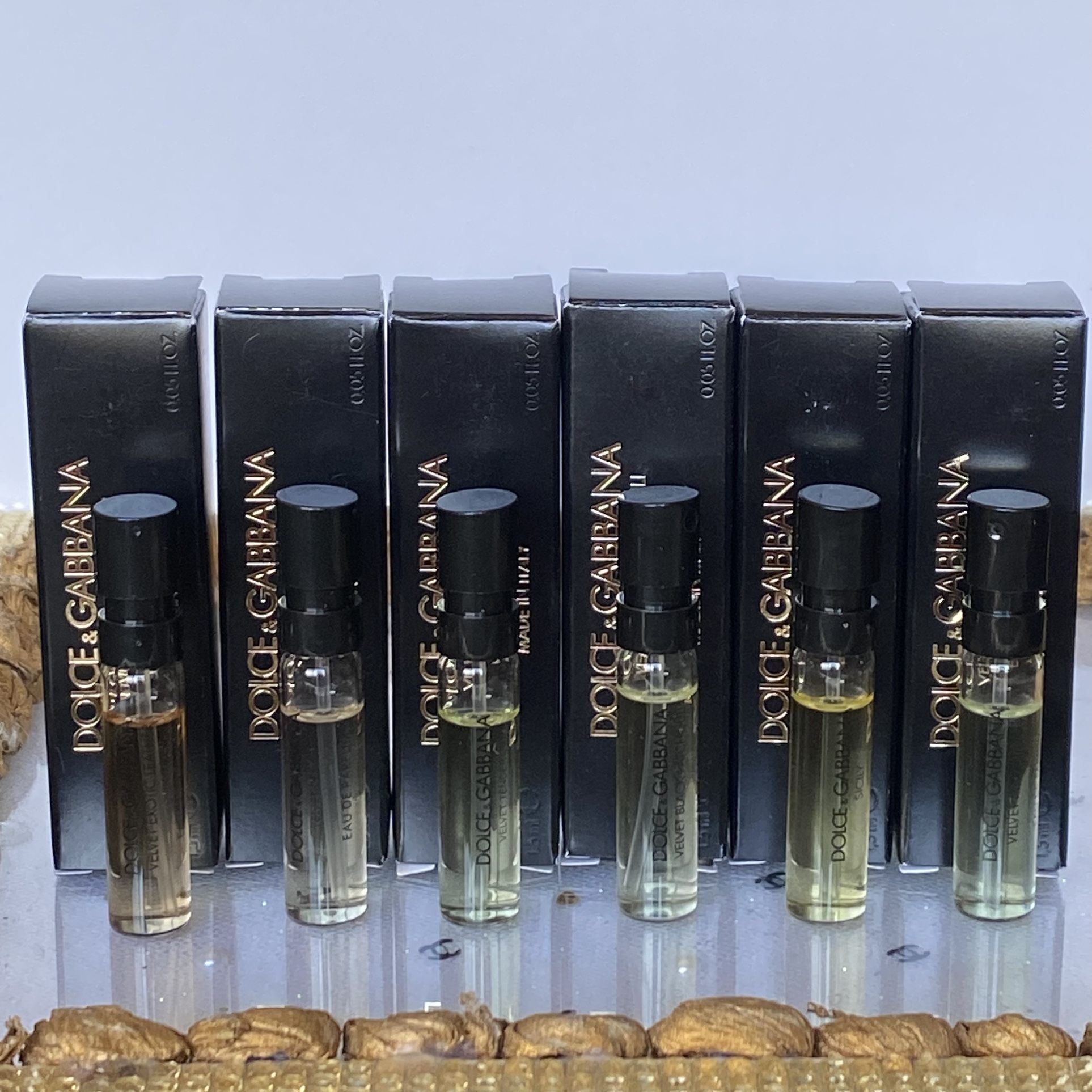 Dolce&Gabbana 6 Velvet fragrance collection variety 1.5 spray samples set 