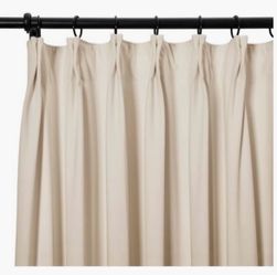 ChadMade Pinch Pleated Drape Light Blocking Curtain 84"W × 125 L, Heavyweight Velvet Curtain Energy Efficient Privacy