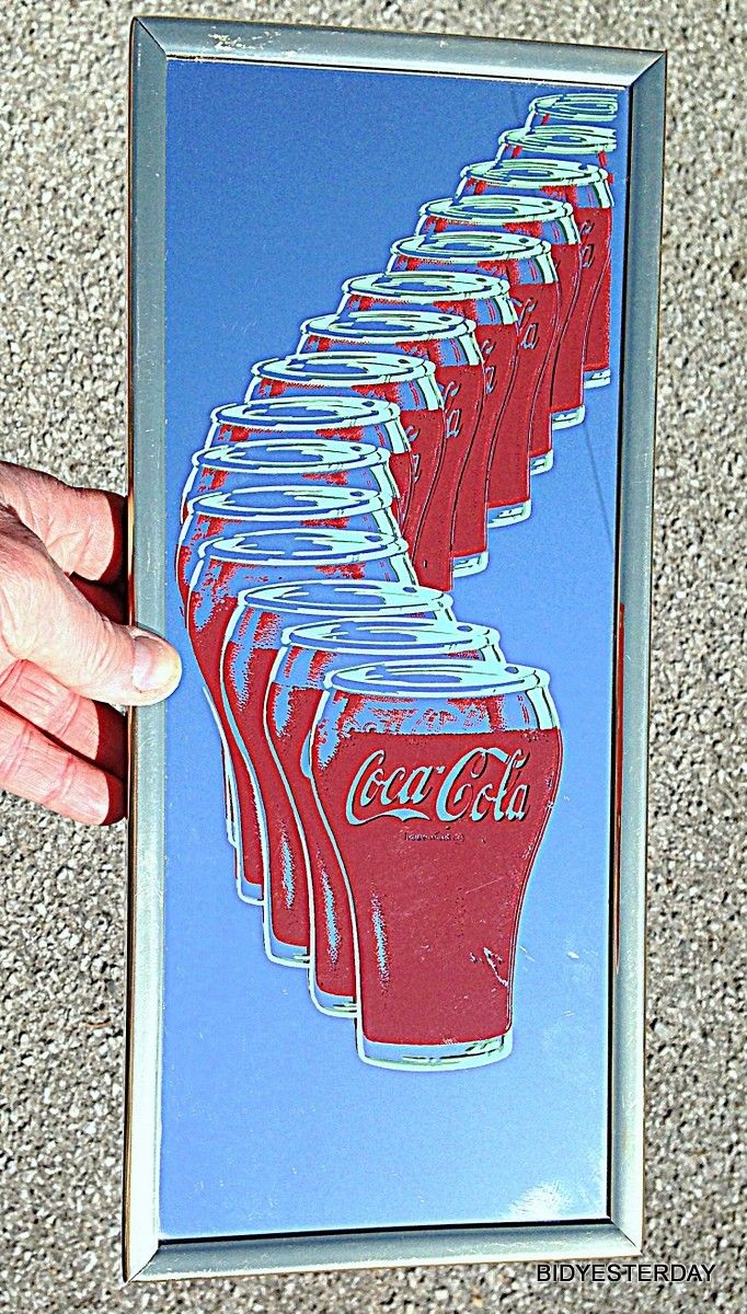 Narrow vintage coke Coca cola mirror soda advertising
