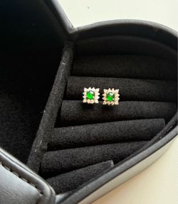 Natural Grade A Jade Stud Earrings Vibrant Imperial Green Jade | S925 Sterling Silver