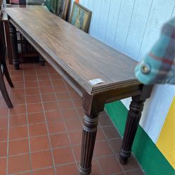 Handsome Solid Wood Console Table w/ Turned Legs 19 x 78