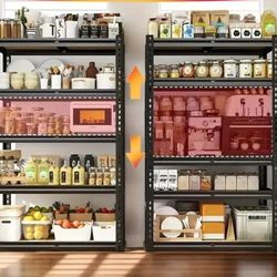 (SET OF 2) 2000 lbs Kitchen Storage Rack Heavy Duty Garage Shelves