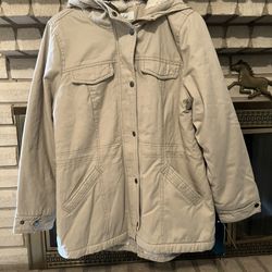 NEW Women's Sebby Sherpa-Lined Twill Jacket (Size XL)(Stone) 
