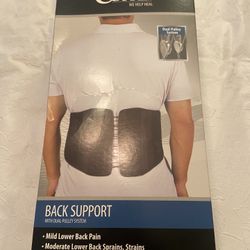 Curad Back Support with Dual-Pulley System Black L/XL Size Adjustable 44" 