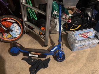 Blue electric scooter