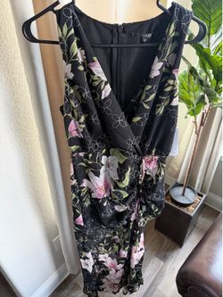 GUESS Black Dress with Pink and Cream Floral Maxi size Small New