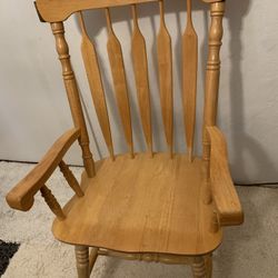 Solid Oakwood Armchairs, like NEW, a Pair. 