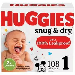 Huggies Snug & Dry Baby Diapers Size 1 Mickey Mouse
