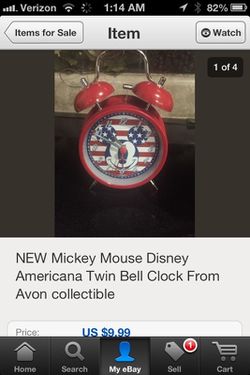 New avon Micky mouse alarm clock red
