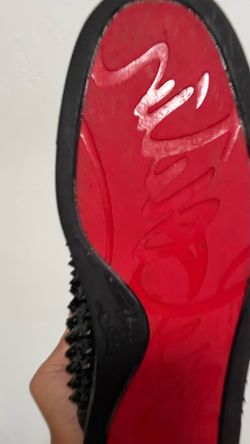 Red bottoms size 9 in good condition and original leather black with spikes