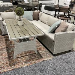 Outdoor Patio Furniture Dining Table Set With Bench