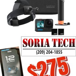 GoPro HERO12 Black + Accessories Bundle, Includes Handler + Head Strap 2.0 + Enduro Battery + Carrying  Case
