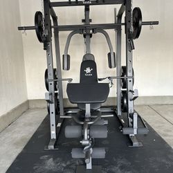  Smith Machine SM1001/FID Adj Bench/Gym Equipment/Fitness/Squat Rack/‼️⭕️WEIGHTS AND OLYMPIC BARBELL SOLD INDIVIDUALLY ⭕️‼️FREE  DELIVERY🚚 