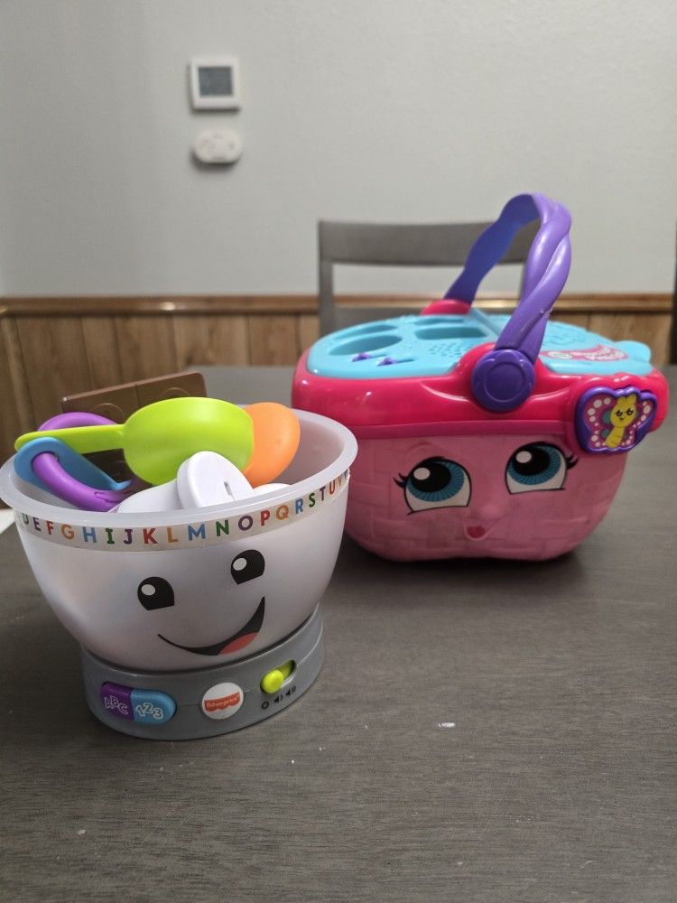 Toddler Mixing Bowl And Picnic Basket Interactive Toys