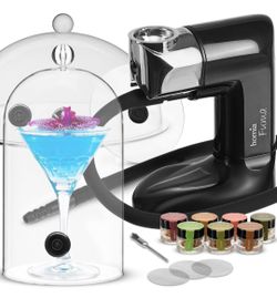 Cocktail Smoker Kit - Whiskey Smoker Kit - Smoke Infuser - Universal Kit, 14 PCS, Smoker Machine with Accessories and Wood Chips - Indoor Smoker - Gif