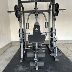Vesta Fitness Smith Machine SM1001/Bumper Plates 230lbs/Olympic Barbell Bar/AdjustableBench/Gym Equipment/Fitness/Squat Rack/FREE DELIVERY 