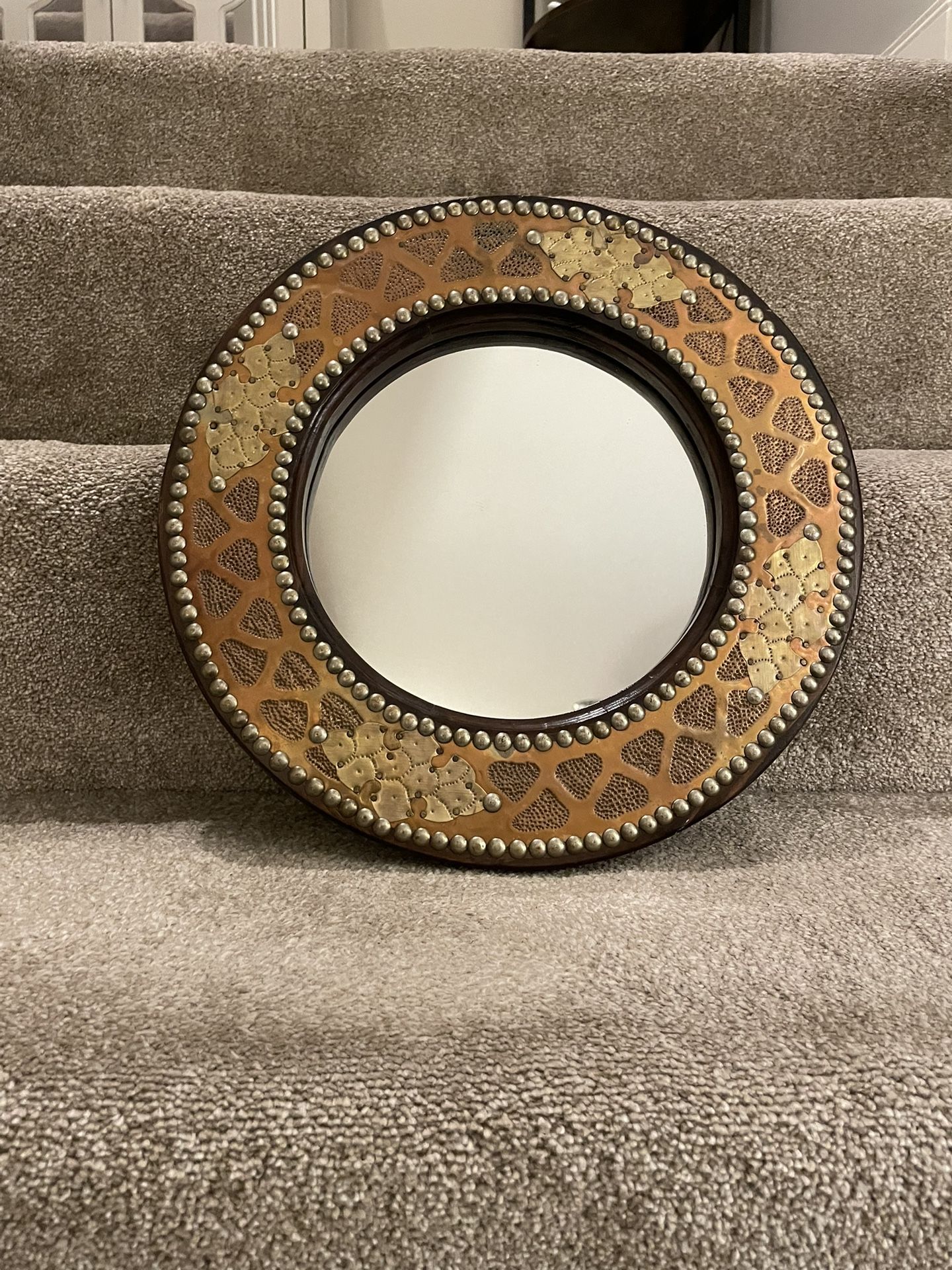 Antique Stunning Copper/brass Wall Mirror