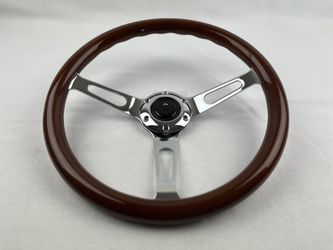 14'' WOODEN STEERING WHEEL