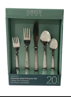 GIBSON 20-Piece Stainless Steel Flatware Set