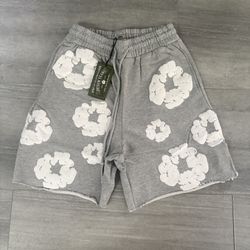 Denim Tears Grey Cotton Wreath Shorts Size L